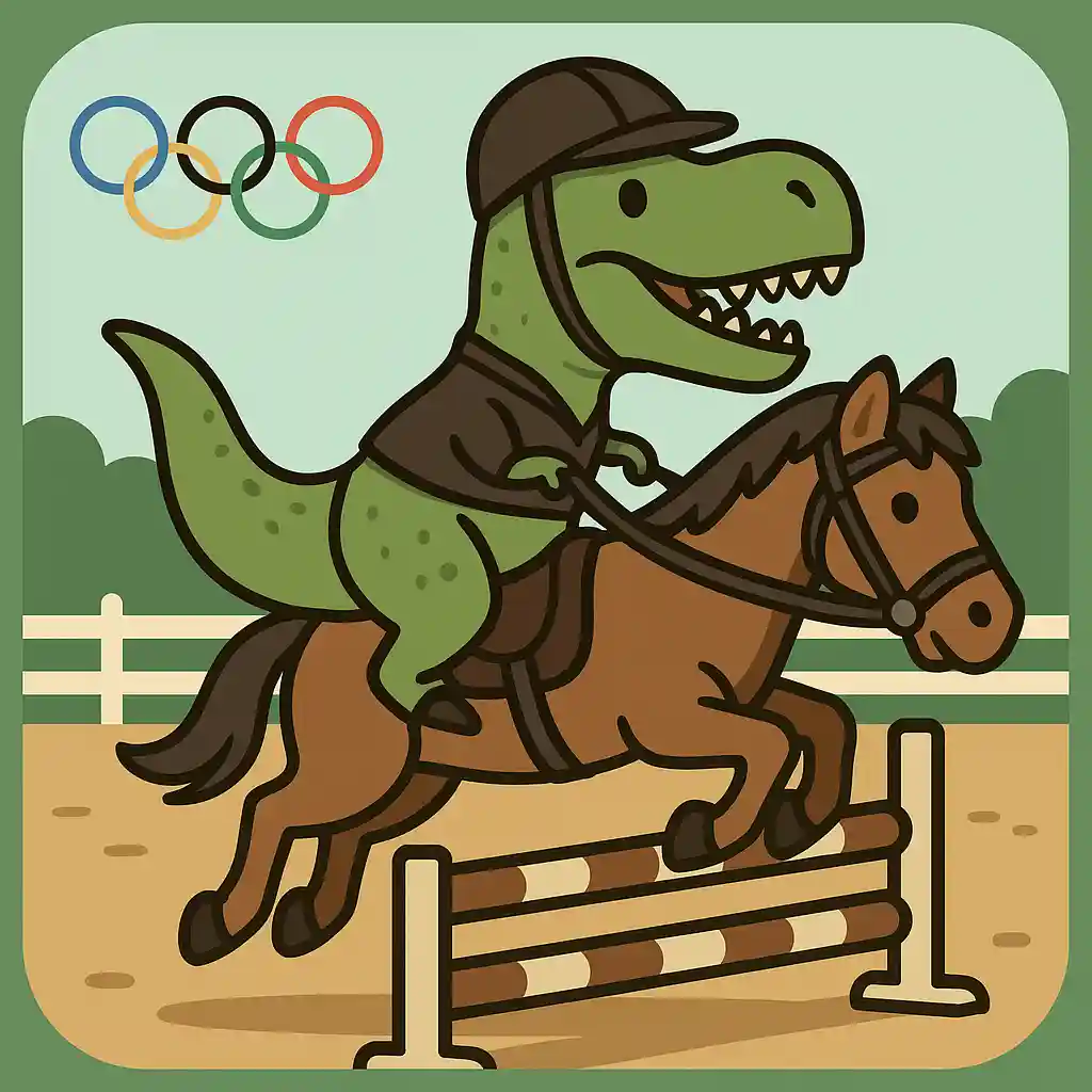 Chrome Dino Olympic Equestrian Theme