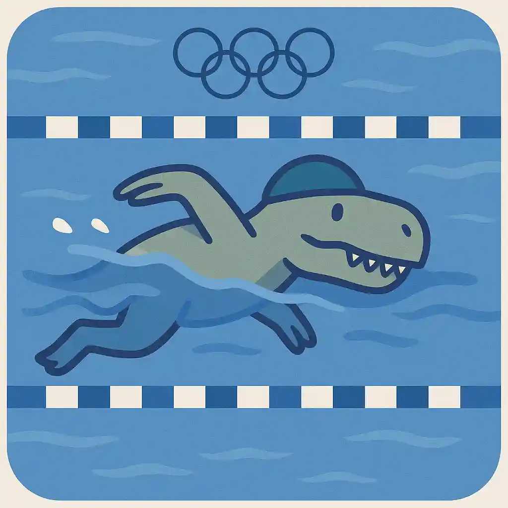 Chrome Dino Olympic Swimming Theme